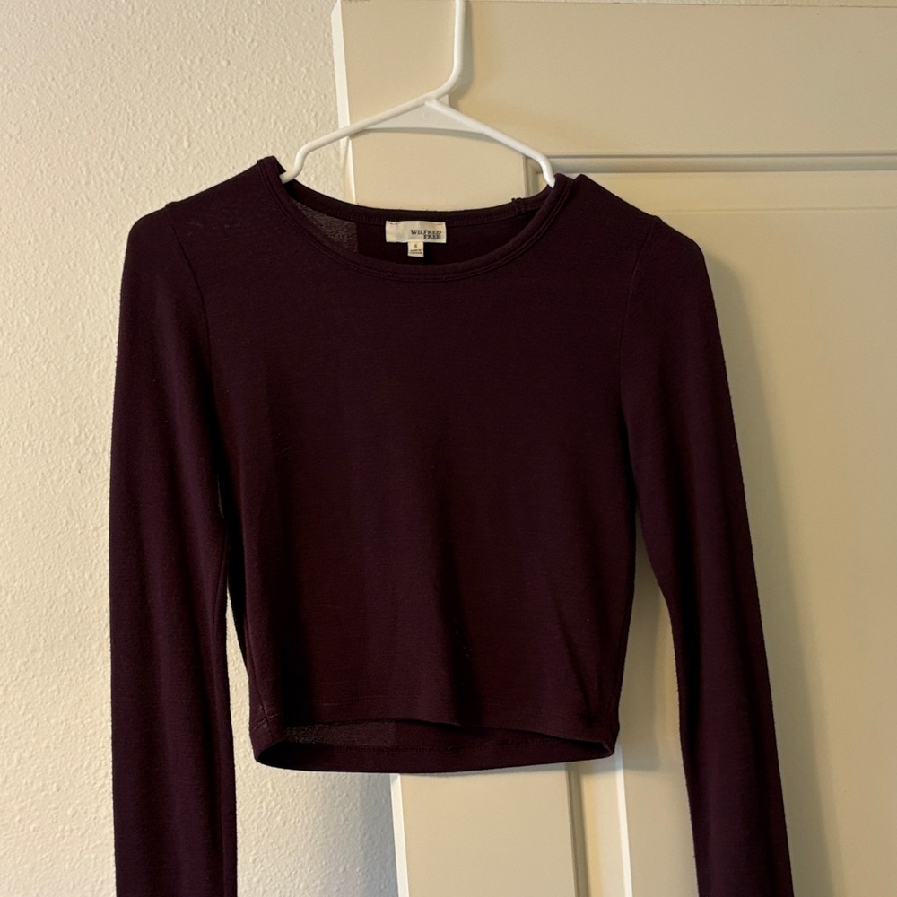 Wilfred free Deep Purple Long Sleeve cropped top